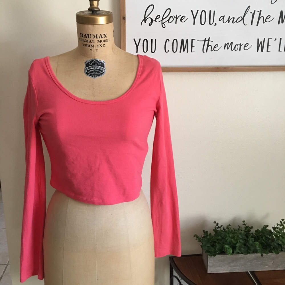 Pink Long Sleeved Crop